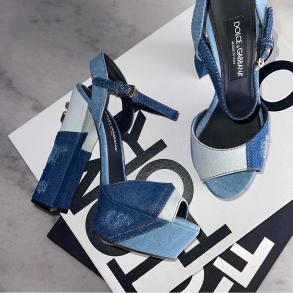 Dolce & Gabbana Shoes - Dolce & Gabbana Women's Blue Denim Platform Sandals